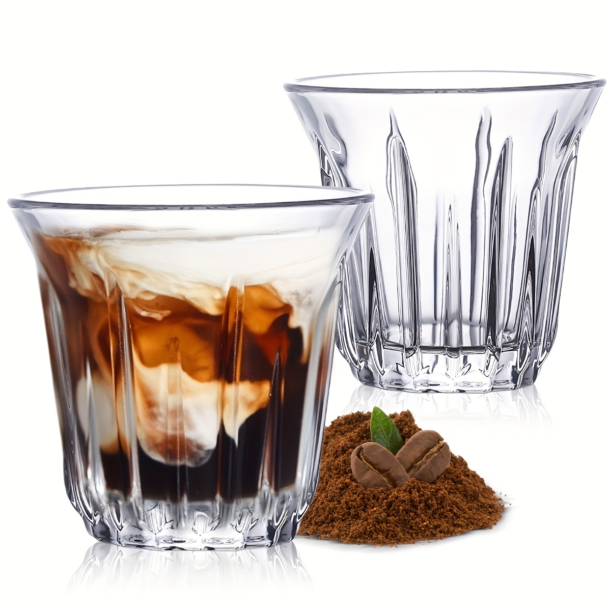 Espresso Shot Glass - 2 Pack Espresso Cups, Clear Glass