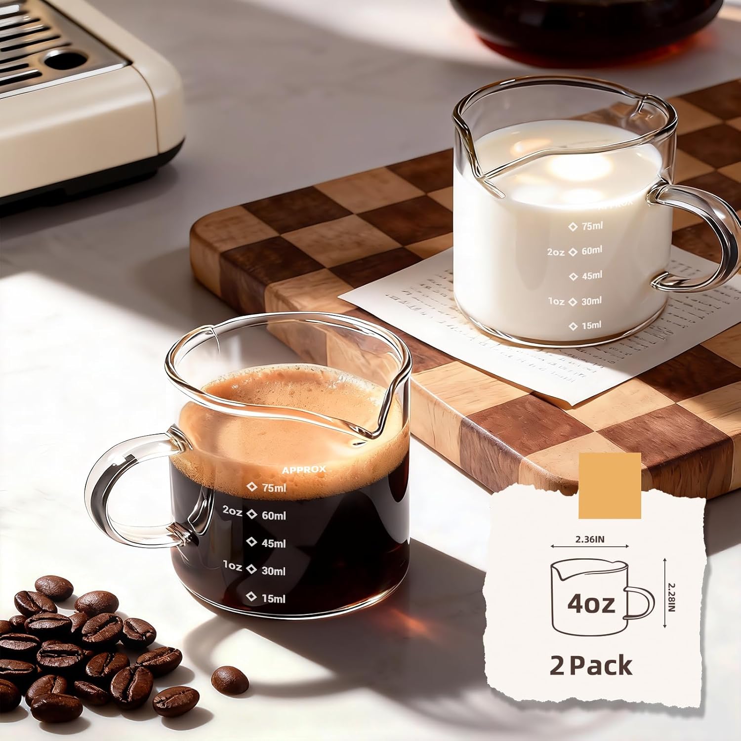 1/2pcs Espresso Cups 4oz Espre - Espresso Shot Glass 评论和价格