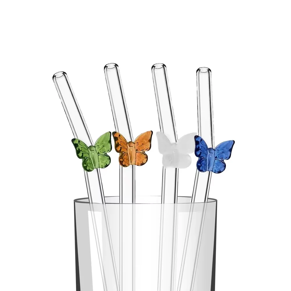 4Pcs Reusable Bow Glass Straws - Espresso Shot Glass 评论和价格