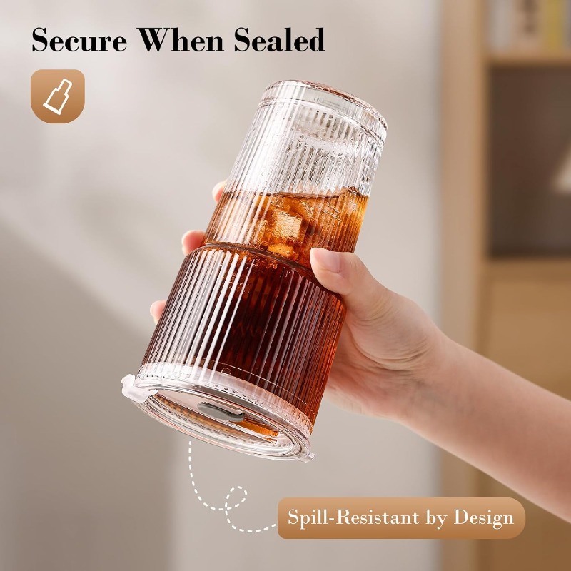 Striped Glass Coffee Cup with  - Espresso Shot Glass 评论和价格